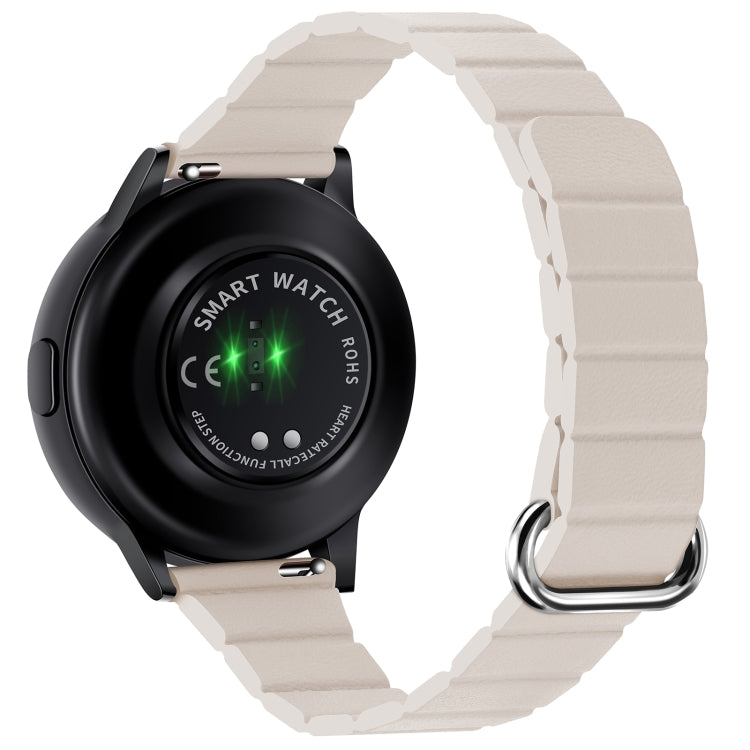 22mm Magnetic Buckle Leather Watch Band, For Samsung Galaxy Watch3 45mm