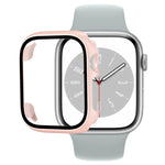 غطاء ساعة من PC مع فيلم زجاج مقسى، لساعة Apple Watch السلسلة 9 / 8 / 7 41مم، لساعة Apple Watch السلسلة 9 / 8 / 7 45مم