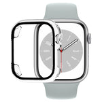 غطاء ساعة من PC مع فيلم زجاج مقسى، لساعة Apple Watch السلسلة 9 / 8 / 7 41مم، لساعة Apple Watch السلسلة 9 / 8 / 7 45مم