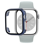 غطاء ساعة من PC مع فيلم زجاج مقسى، لساعة Apple Watch السلسلة 9 / 8 / 7 41مم، لساعة Apple Watch السلسلة 9 / 8 / 7 45مم