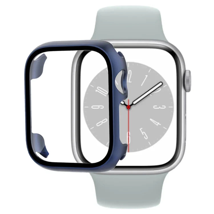غطاء ساعة من PC مع فيلم زجاج مقسى، لساعة Apple Watch السلسلة 9 / 8 / 7 41مم، لساعة Apple Watch السلسلة 9 / 8 / 7 45مم