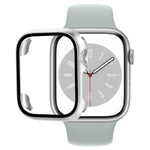 غطاء ساعة من PC مع فيلم زجاج مقسى، لساعة Apple Watch السلسلة 9 / 8 / 7 41مم، لساعة Apple Watch السلسلة 9 / 8 / 7 45مم
