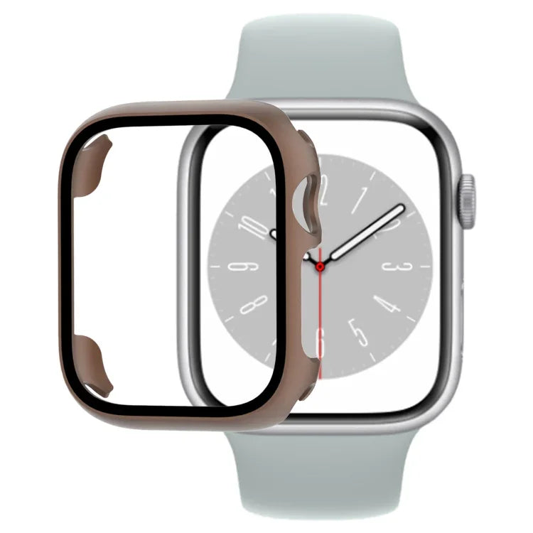 غطاء ساعة من PC مع فيلم زجاج مقسى، لساعة Apple Watch السلسلة 9 / 8 / 7 41مم، لساعة Apple Watch السلسلة 9 / 8 / 7 45مم