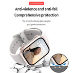 غطاء ساعة من PC مع فيلم زجاج مقسى، لساعة Apple Watch السلسلة 9 / 8 / 7 41مم، لساعة Apple Watch السلسلة 9 / 8 / 7 45مم