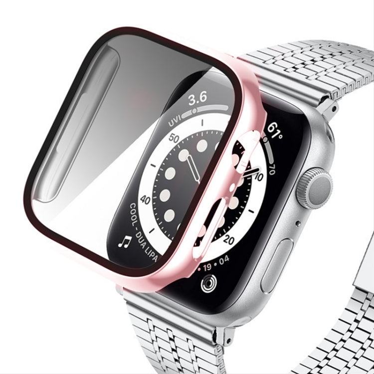 Tempered Glass Film Plating PC Watch Case, For Apple Watch Series 9 / 8 & 7 45mm, For Apple Watch Series 9 / 8 & 7 41mm