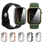 Tempered Glass Film Plating PC Watch Case, For Apple Watch Series 9 / 8 & 7 45mm, For Apple Watch Series 9 / 8 & 7 41mm