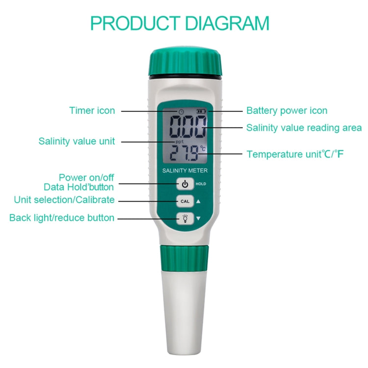 مقياس ملوحة رقمي محمول SmartSensor AR8012، AR8012