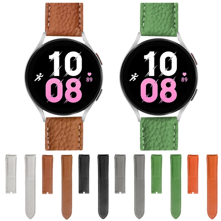 Bracelet de montre en cuir véritable couleur litchi pour Samsung Galaxy Watch5 40 mm / 44 mm