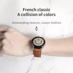 Bracelet de montre en cuir véritable couleur litchi pour Samsung Galaxy Watch5 40 mm / 44 mm