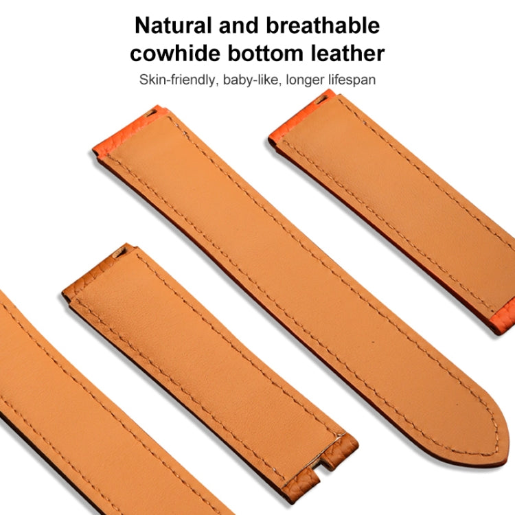 Bracelet de montre en cuir véritable couleur litchi pour Samsung Galaxy Watch5 40 mm / 44 mm