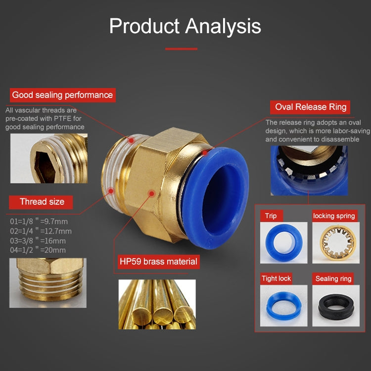 PC6-04 LAIZE 2pcs PC Male Thread Straight Pneumatic Quick Fitting Connector, PC4-01 (10pcs), PC4-02 (10pcs), PC4-M5 (10pcs), PC6-01 (10pcs), PC6-02 (10pcs), PC6-03 (10pcs), PC6-04 (2pcs), PC6-M5 (10pcs), PC8-01 (10pcs), PC8-02 (10pcs), PC8-03 (10pcs)  ...