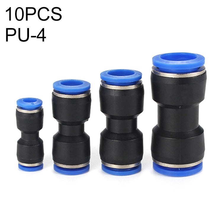 LAIZE 10pcs PU Plastic Straight Pneumatic Quick Fitting Connector, PU-4, PU-6, PU-8, PU-10, PU-12, PU-14, PU-16