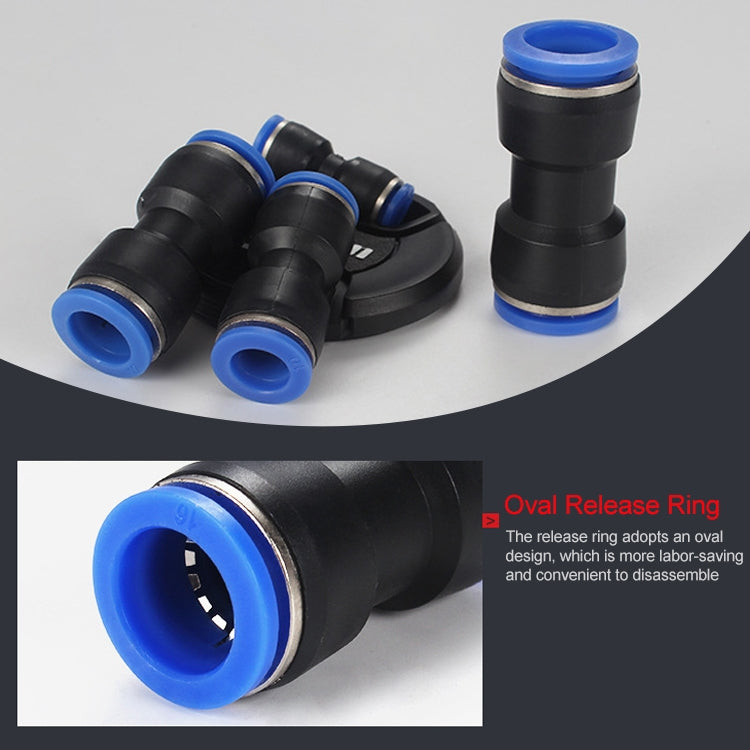 LAIZE 10pcs PU Plastic Straight Pneumatic Quick Fitting Connector, PU-4, PU-6, PU-8, PU-10, PU-12, PU-14, PU-16