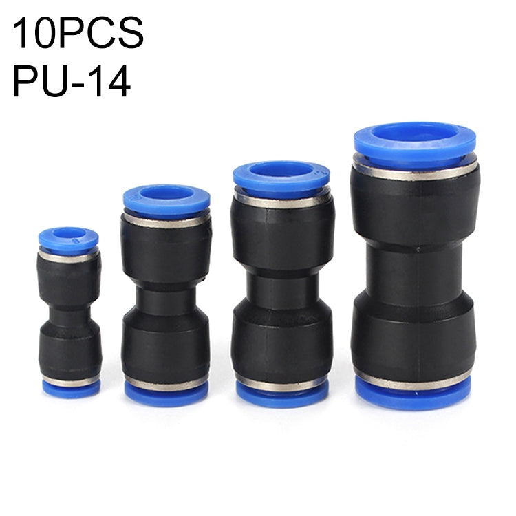 LAIZE 10pcs PU Plastic Straight Pneumatic Quick Fitting Connector, PU-4, PU-6, PU-8, PU-10, PU-12, PU-14, PU-16