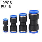LAIZE 10pcs PU Plastic Straight Pneumatic Quick Fitting Connector, PU-4, PU-6, PU-8, PU-10, PU-12, PU-14, PU-16