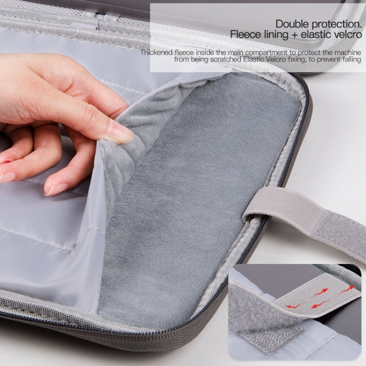 Portable Sheepskin Texture Leather Bag, For 9.7-11 inch Laptop, For 12.9-13 inch Laptop