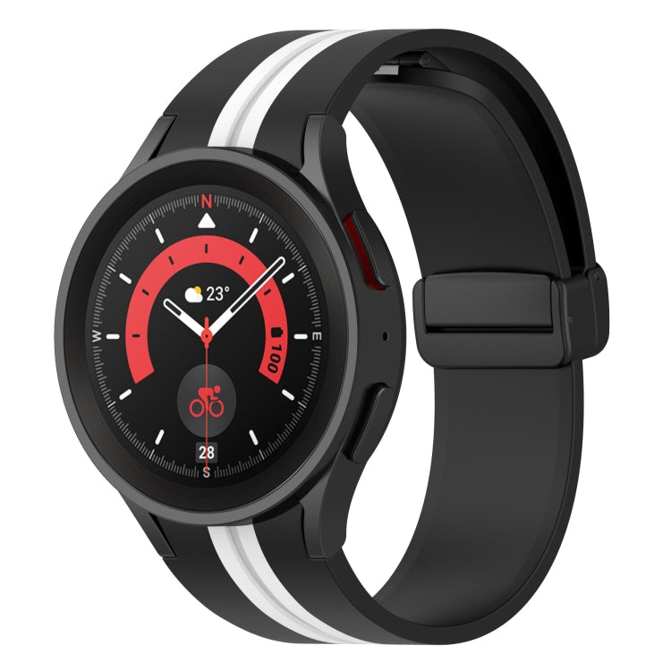 Two-color Stripe Silicone Watch Band, For Samsung Galaxy Watch5 Pro