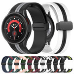 Two-color Stripe Silicone Watch Band, For Samsung Galaxy Watch5 Pro