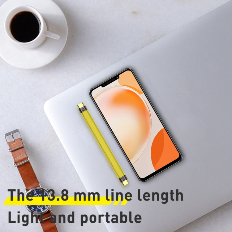 كابل بيانات مرن FPC USB-C/Type-C إلى USB-C/Type-C بقوة 100W وسرعة 40Gbps، الطول: 13.8 سم