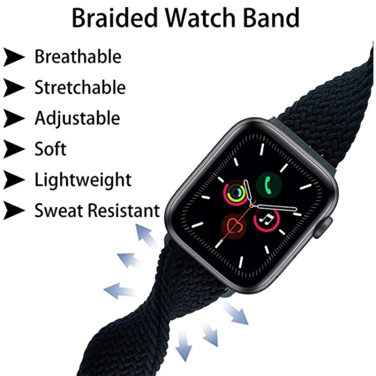 Buckle Nylon Braided Watch Band, For Apple Watch Series 8&7 41mm / SE 2&6&SE&5&4 40mm / 3&2&1 38mm, For Apple Watch Series 8&7 41mm / SE 2