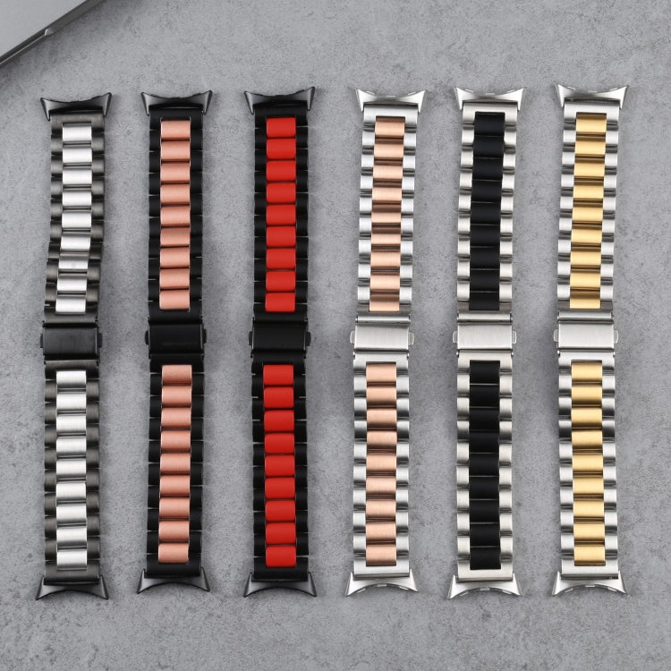 Three Strains Stainless Steel Metal Watch Band, For Google Pixel Watch 4 / 3 / 2 / 1 41mm