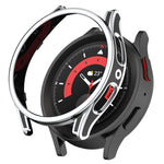 Hanging Sculpture Two-color Protective Watch Case with Tempered Glass Film, For Samsung Galaxy Watch5 Pro 45mm, For Samsung Galaxy Watch5 40mm, For Samsung Galaxy Watch5 44mm, For Samsung Galaxy Watch4 40mm, For Samsung Galaxy Watch4 44mm