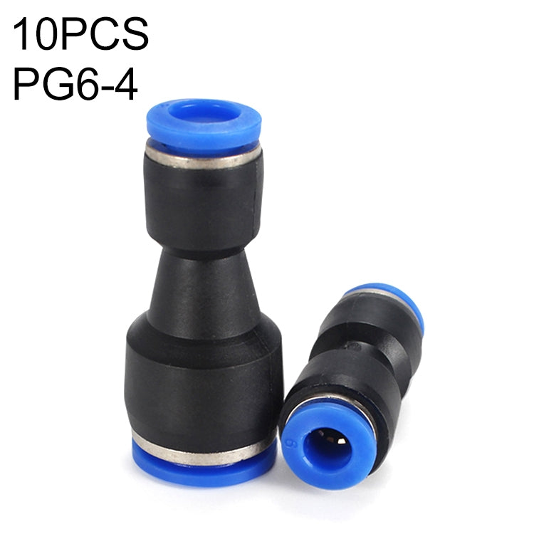 LAIZE 10pcs Plastic Reducing Straight Pneumatic Quick Fitting Connector, PG6-4, PG8-4, PG8-6, PG10-6, PG10-8, PG12-8, PG12-10, PG16-12