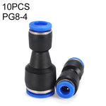 LAIZE 10pcs Plastic Reducing Straight Pneumatic Quick Fitting Connector, PG6-4, PG8-4, PG8-6, PG10-6, PG10-8, PG12-8, PG12-10, PG16-12