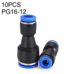 LAIZE 10pcs Plastic Reducing Straight Pneumatic Quick Fitting Connector, PG6-4, PG8-4, PG8-6, PG10-6, PG10-8, PG12-8, PG12-10, PG16-12