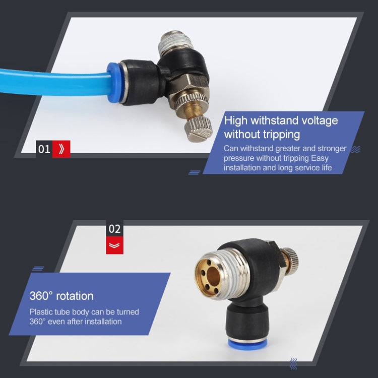 SL4-01 LAIZE 2pcs Throttle Valve Quick Fitting Pneumatic Connector, SL4-01 (2pcs), SL4-02, SL4-M5 (2pcs), SL6-01 (2pcs), SL6-02, SL6-03, SL6-04, SL6-M5 (2pcs), SL8-01 (2pcs), SL8-02, SL8-03, SL8-04, SL10-01 (2pcs), SL10-02, SL10-03, SL10-04, SL12-02   ...