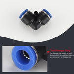 LAIZE 10pcs Plastic Elbow Pneumatic Quick Fitting Connector, PV-4, PV-6, PV-8, PV-10, PV-12, PV-14, PV-16