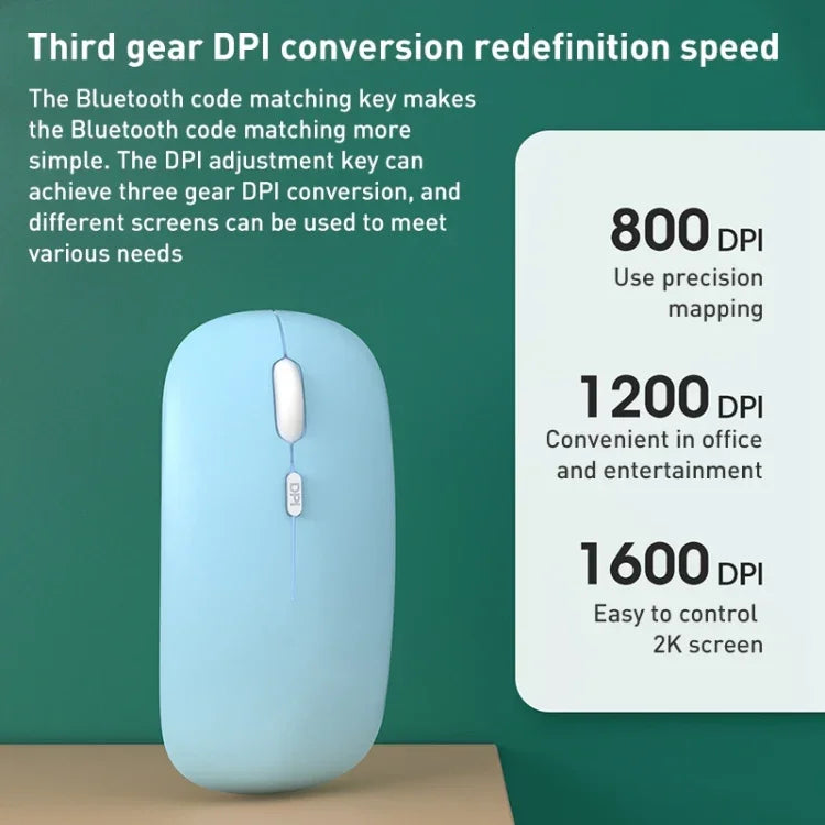1600dpi Bluetooth 2.4G Wireless Dual Mode Mouse, Bluetooth + 2.4G(White), Bluetooth + 2.4G(Black), Bluetooth + 2.4G(Pink), Bluetooth + 2.4G(Purple), Bluetooth + 2.4G(Yellow), Bluetooth + 2.4G(Blue), Bluetooth + 2.4G(Mint Green)                         ...