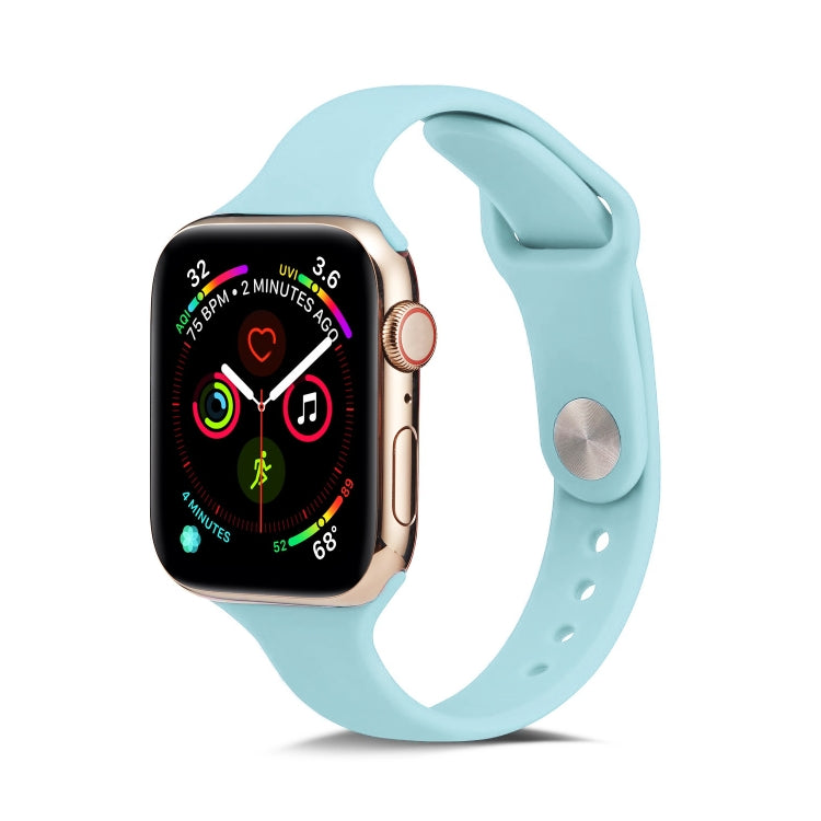 سوار ساعة رفيع بديل من السيليكون، لسلسلة Apple Watch 5/4 مقاس 44مم و 3/2/1 مقاس 42مم، ولسلسلة Apple Watch 5/4 مقاس 40مم و 3/2/1 مقاس 38مم