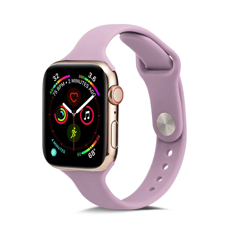 سوار ساعة رفيع بديل من السيليكون، لسلسلة Apple Watch 5/4 مقاس 44مم و 3/2/1 مقاس 42مم، ولسلسلة Apple Watch 5/4 مقاس 40مم و 3/2/1 مقاس 38مم
