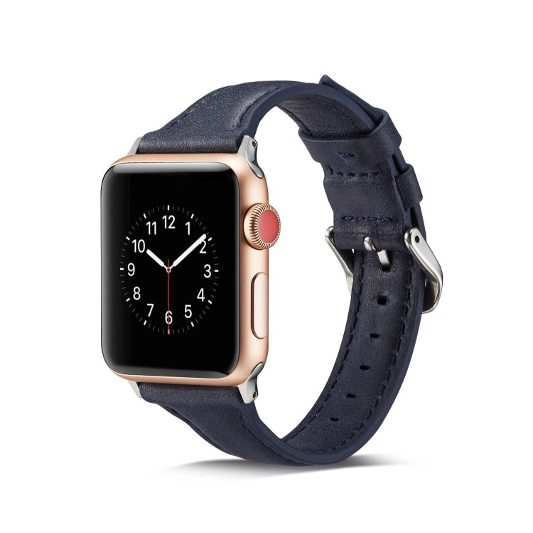 Thin Leather Replacement Wrist Strap Watchband, For Apple Watch 5/4 44mm & 3/2/1 42mm, For Apple Watch 5/4 40mm & 3/2/1 38mm