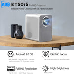 جهاز عرض صغير ذكي LED بقياس 4 إنش AUN ET50، 180 لومن، 1920x1080P، قابس أمريكي، قابس أوروبي، قابس بريطاني، قابس أسترالي