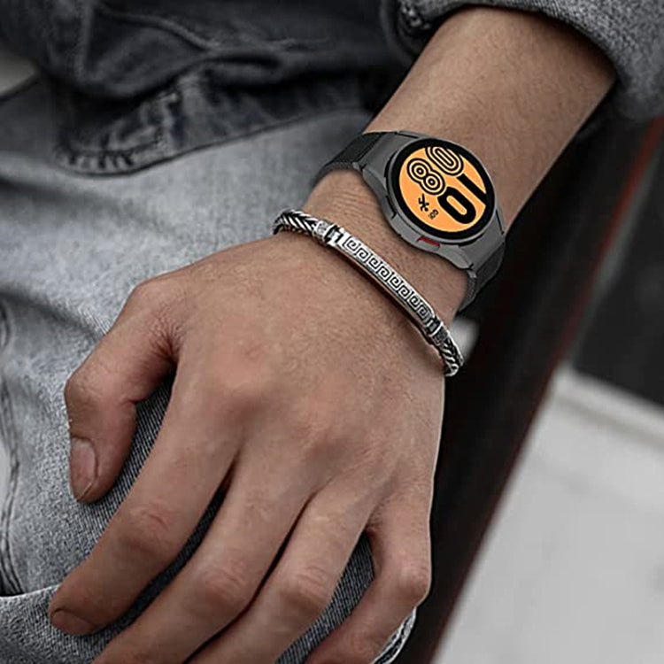 Nylon-Armband mit drei Ringen für Samsung Galaxy Watch4 / Watch4 Classic / Watch5 / Watch5 Pro