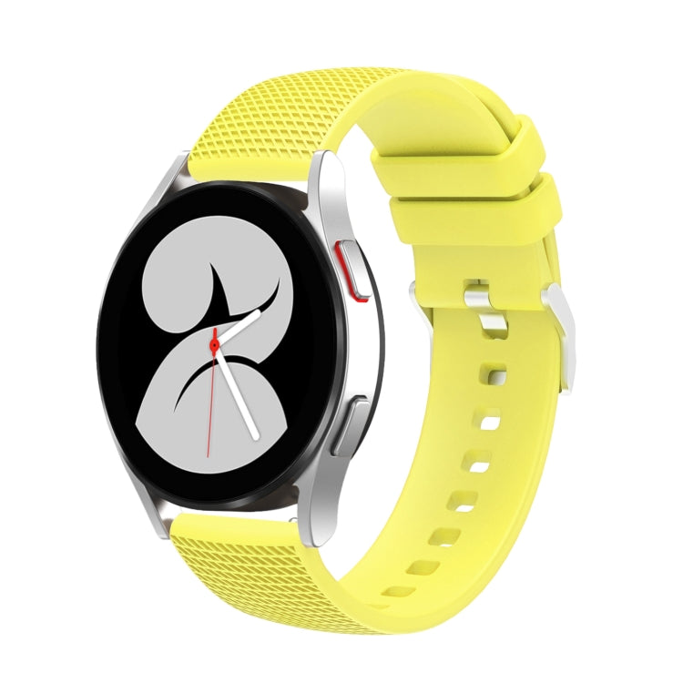 20mm Pockmarked Silver Buckle Silicone Watch Band, For Samsung Galaxy Watch5 40mm/44mm / Watch5 Pro