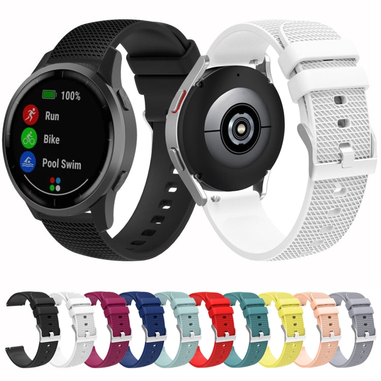 20mm Pockmarked Silver Buckle Silicone Watch Band, For Samsung Galaxy Watch5 40mm/44mm / Watch5 Pro