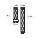 20mm Clasp Two Color Sport Wrist Strap Watchband, For Huawei Watch GT2 42MM, For Galaxy Watch Active2 / Active