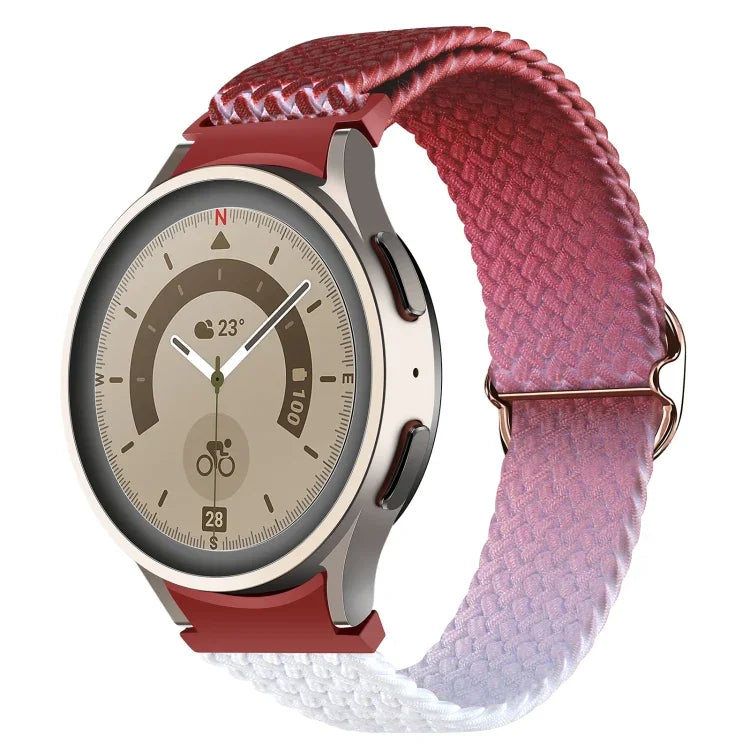 For Samsung Galaxy Watch 5 / Watch 5 Pro / Watch 4 Weave Gradient Color Watch Band