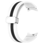 Two-color Silver Buckle Silicone Watch Band, For Samsung Galaxy Watch 5 Pro
