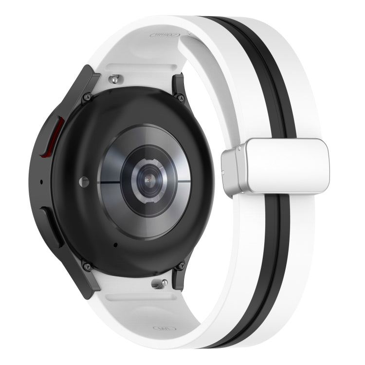 Two-color Silver Buckle Silicone Watch Band, For Samsung Galaxy Watch 5 Pro