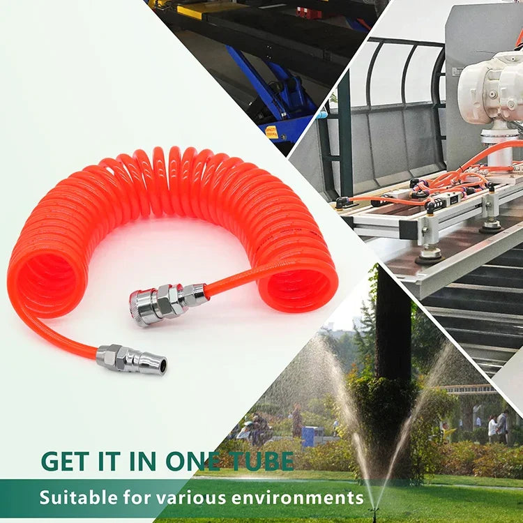 LAIZE Compressor Air Flexible PU Spring Tube with Connector, 8x5mm, 3m, with Connector, 8x5mm, 6m, with Connector, 8x5mm, 9m, with Connector, 8x5mm, 12m, with Connector, 8x5mm, 15m, with Connector, 10x6.5mm, 6m, with Connector                          ...
