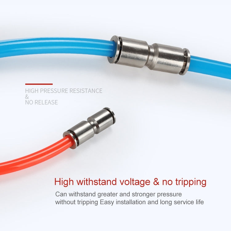 LAIZE Nickel Plated Copper Straight Pneumatic Quick Fitting Connector, PU-4, PU-6, PU-8, PU-10, PU-12, PU-14, PU-16