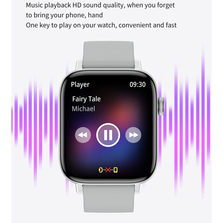 T49 1.9 inch HD Square Screen Smart Watch Supports Heart Rate Monitoring/Bluetooth Calling