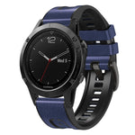 Quick Release Silicone Leather Watch Band, For Garmin Fenix 7