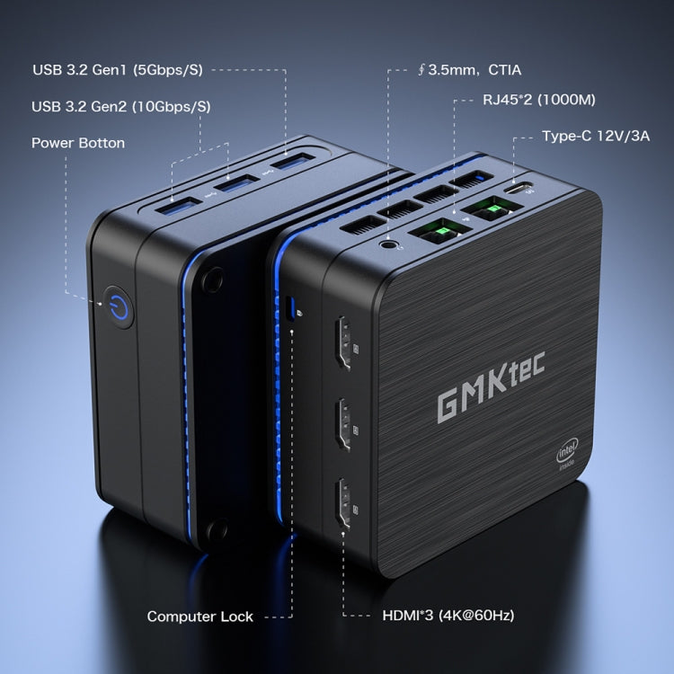 GMK KB7 Windows 11 Pro Mini PC, 16GB+512G, Intel Pentium Silver N6005 Quad Core, Support WiFi & BT, KB7 16GB+512G