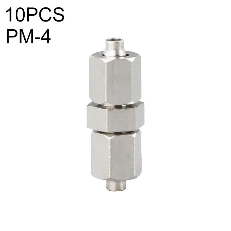 PM-4 LAIZE 2pcsNickel Plated Copper Straight Pneumatic Quick Connector, PM-4 (2pcs), PM-6 (2pcs), PM-8 (2pcs), PM-10 (2pcs), PM-12, PM-14, PM-16
