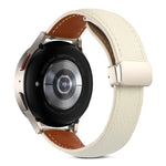 Folding Buckle Genuine Leather Watch Band, For Samsung Galaxy Watch 5